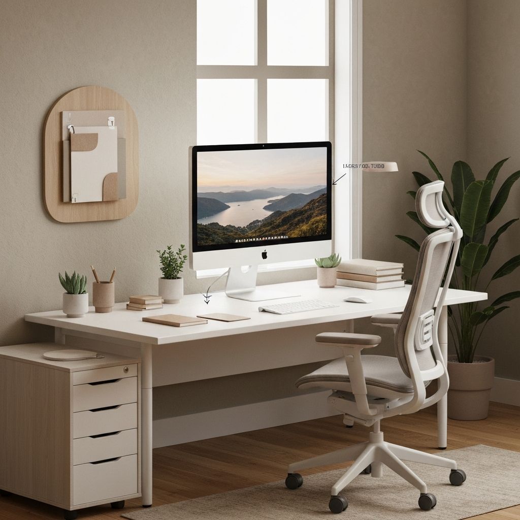 Schéma de poste de travail ergonomique bien conçu pour le confort oculaire optimal